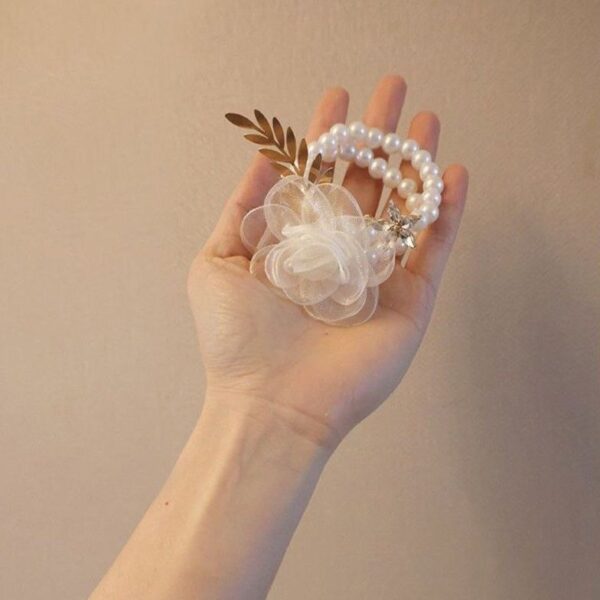 Bridesmaid Pearl Wrist Corsage