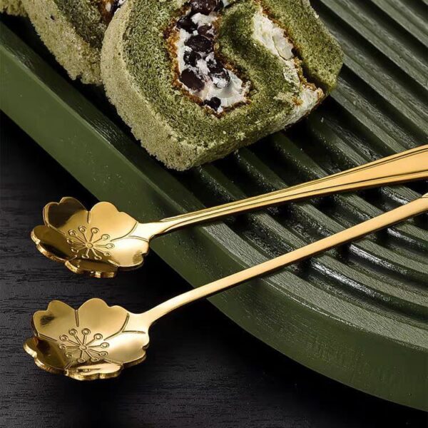 Gold Sakura Dessert Tea Spoon